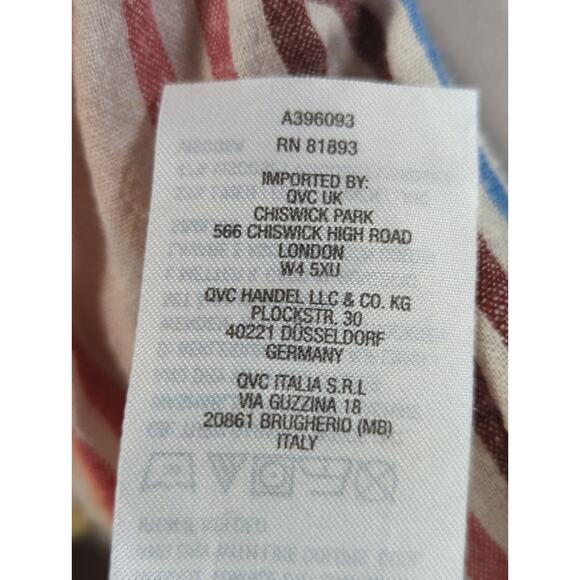 Naturals d&co Rainbow Striped Linen Blend Tunic Top Womens Large Popover Boho - Picture 16 of 16